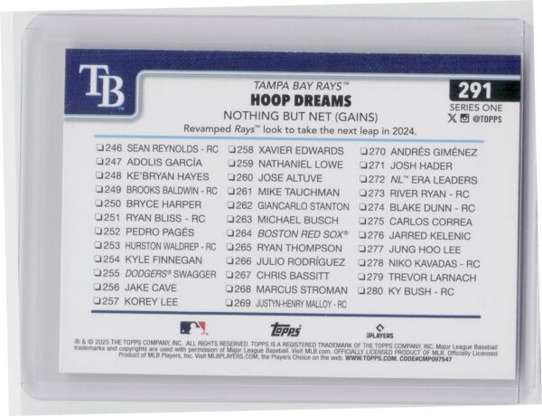 2025 Topps Hoop Dreams: Nothing But Net (Gains) Holo Foil #291 Rays - Image 3