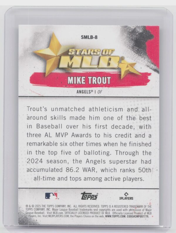 2025 Topps Mike Trout #SMLB-8 Angels Stars of MLB - Image 3