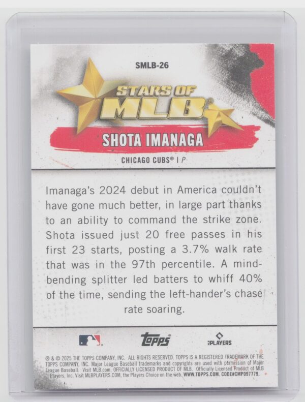 2025 Topps Shota Imanaga #SMLB-26 Cubs Stars of MLB - Image 3