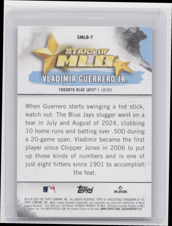 2025 Topps Vladimir Guerrero Jr. SMLB-7 - Image 3