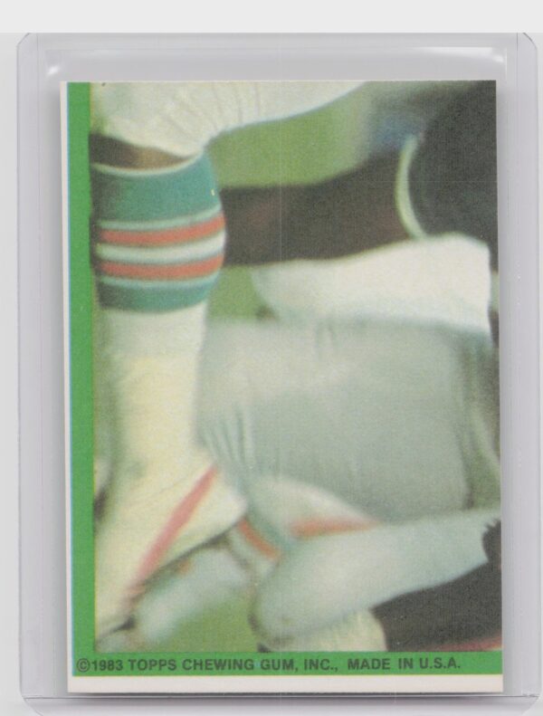 1983 Topps Joe Theismann VAR #29 Redskins Stickers - Image 3