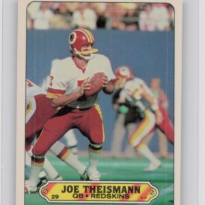 1983 Topps Joe Theismann VAR #29 Redskins Stickers