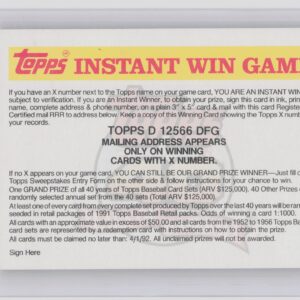 1991 Topps Instant Win Game D #NNO Instant Win Game