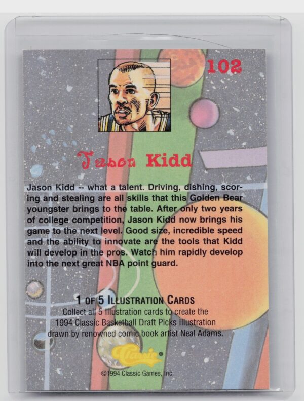 1994-95 Classic Draft Jason Kidd Gold #102 Bears - Image 3