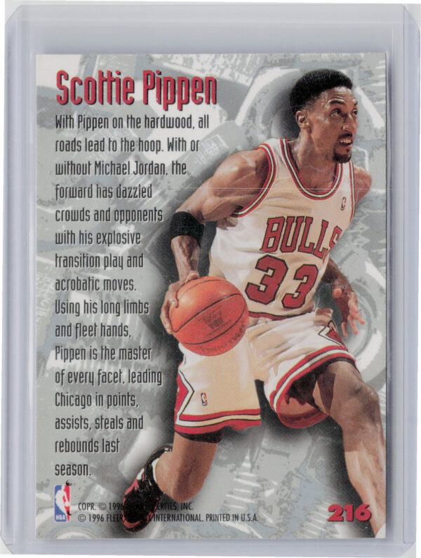 1995-96 Metal Scottie Pippen #216 Bulls - Image 3