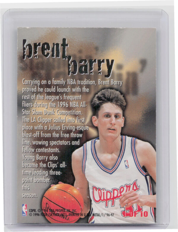 1996-97 Metal Brent Barry #1 Clippers Steel Slammin' - Image 3