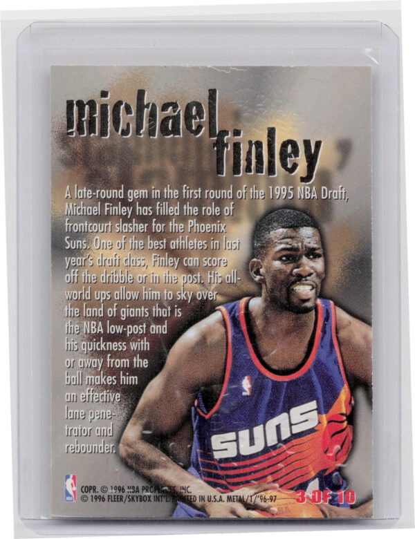 1996-97 Metal Michael Finley #3 Suns Steel Slammin' - Image 3