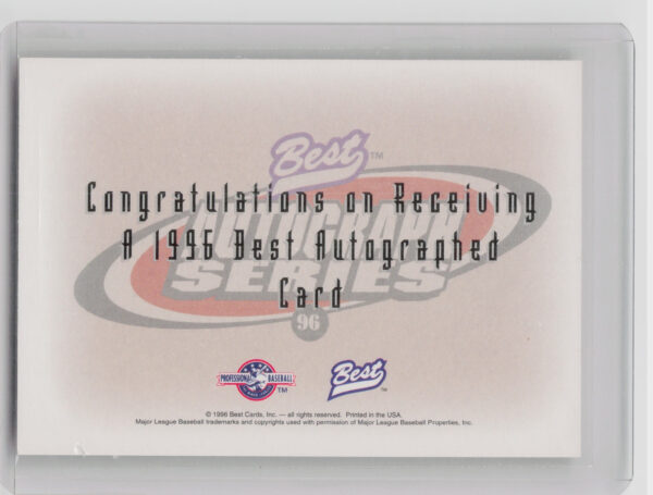 1996 Best Glendon Rusch #NNO Rocks Autographs - Image 3