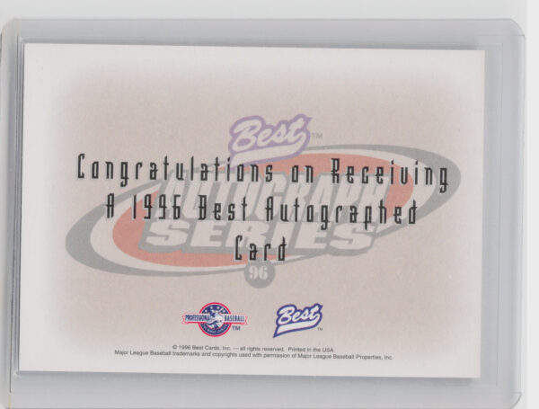 1996 Best Julio Mosquera AU #NNO Suns Autographs - Image 3