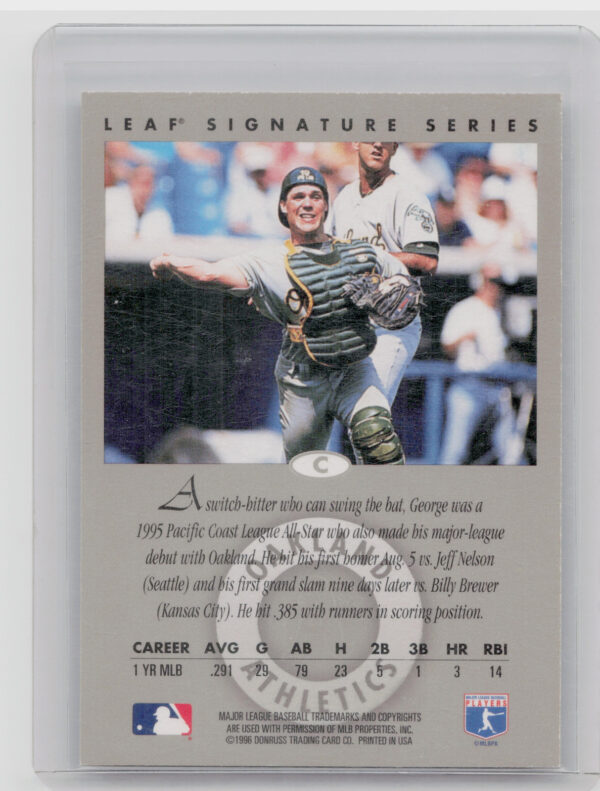 1996 Leaf Signature Series George Williams #NNO Athletics Autographs Bronze - Image 3