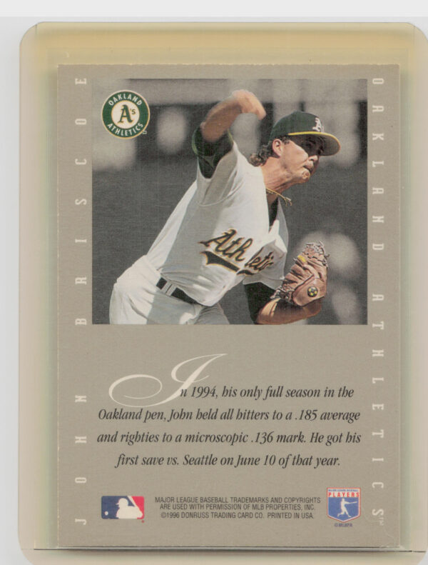 1996 Leaf Signature Series John Briscoe AU #NNO Athletics Extended Series Auto - Image 3