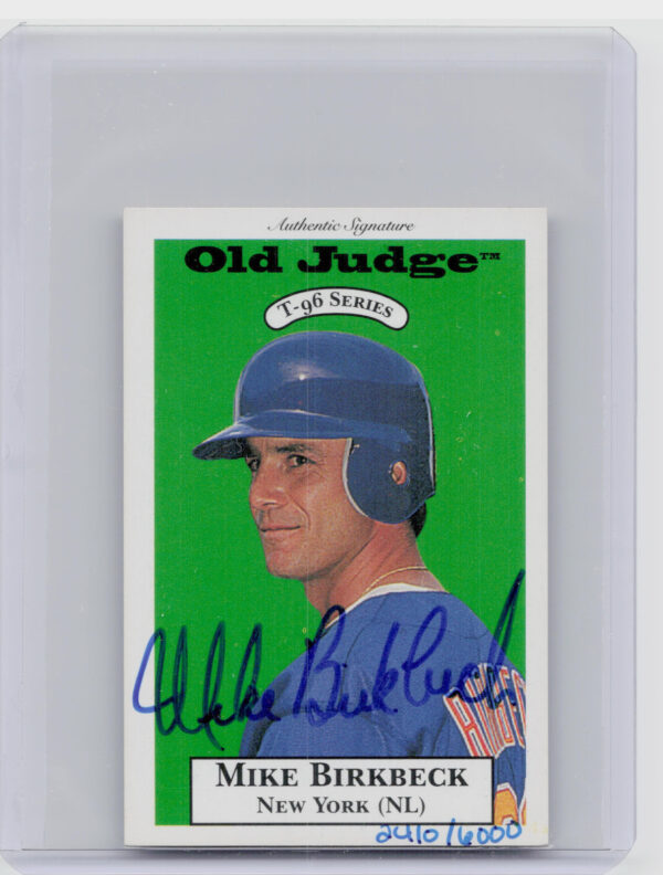 1996 Signature Rookies Old Judge Mike Birkbeck AU SN6000 #3 Mets Signatures