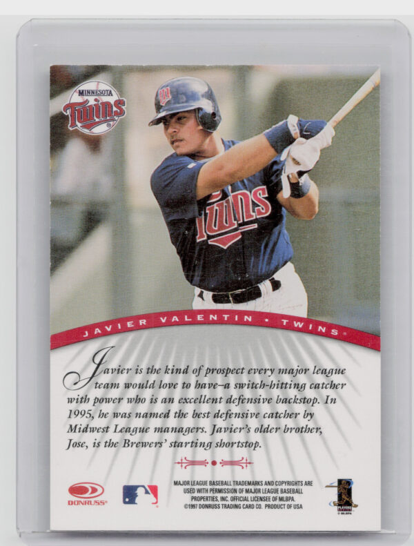 1997 Donruss Signature Series Javier Valentin #NNO Twins Signature Series Autogr - Image 3