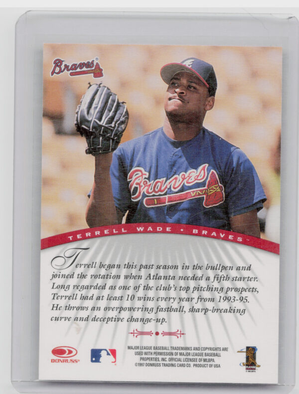 1997 Donruss Signature Series Terrell Wade AU #NNO Braves Signature Series Autog - Image 3