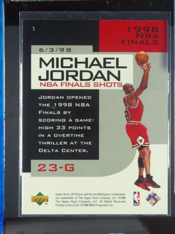 1998-99 UD Choice Preview Michael Jordan #1 Bulls Michael Jordan NBA Finals Shot - Image 3