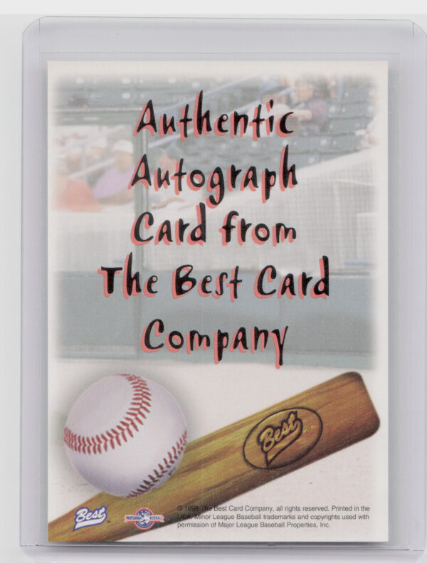 1998 Team Best Billy Koch AU #NNO Jays Autographs Player of the Year Color Gradi - Image 3