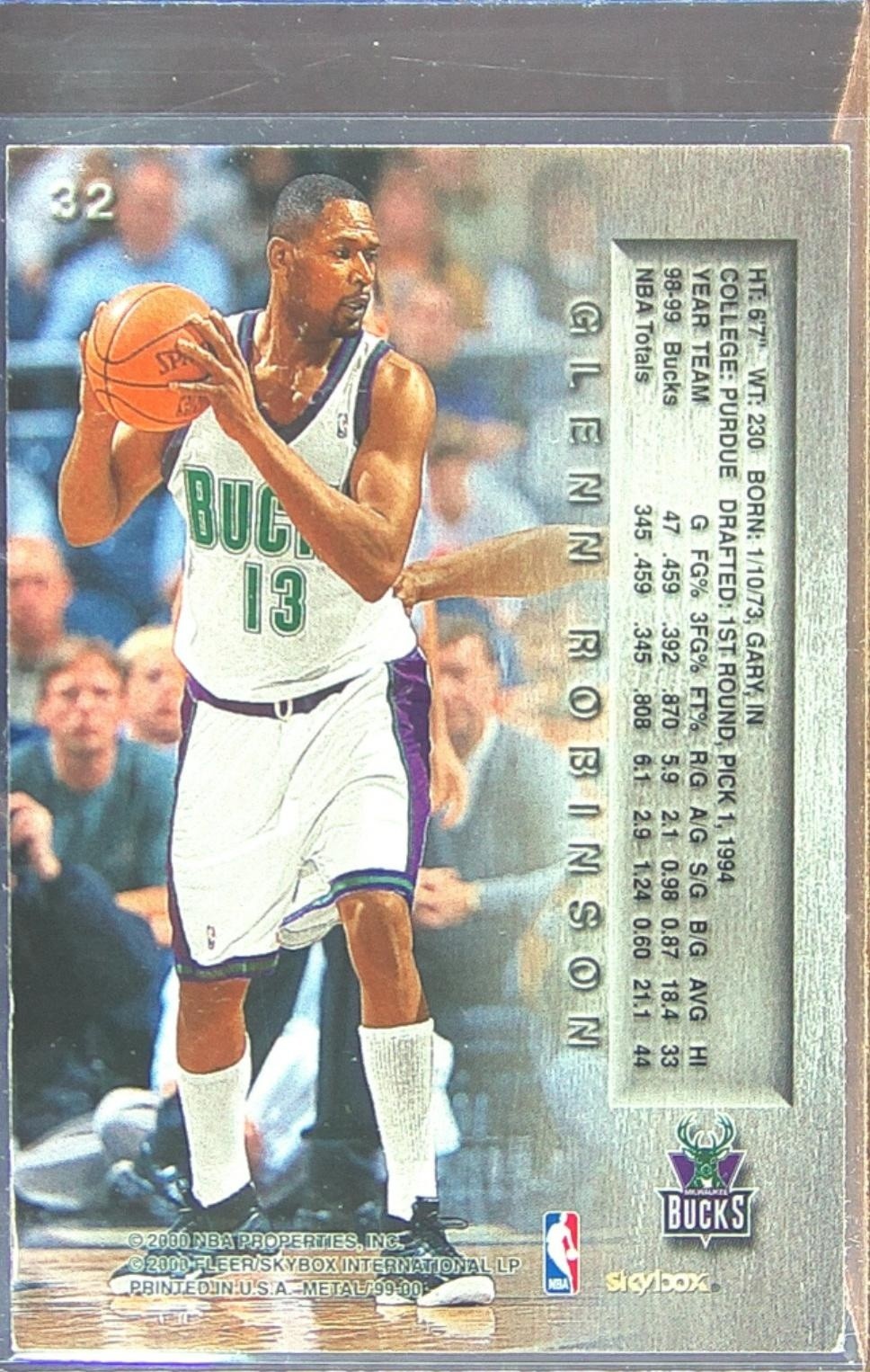 1999-00 Metal Glenn Robinson #32 Bucks - Image 3