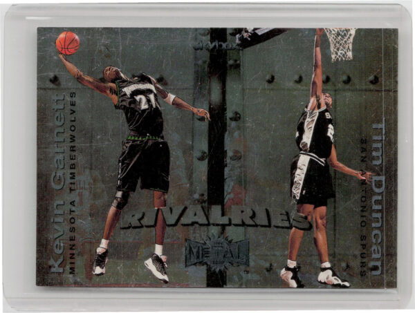 1999-00 Metal Tim Duncan / Kevin Garnett #5 R Timberwolves Rivalries
