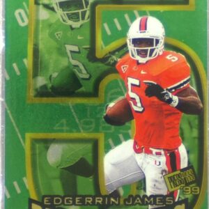 1999 Press Pass Edgerrin James RC #BN4 Hurricanes Big Numbers