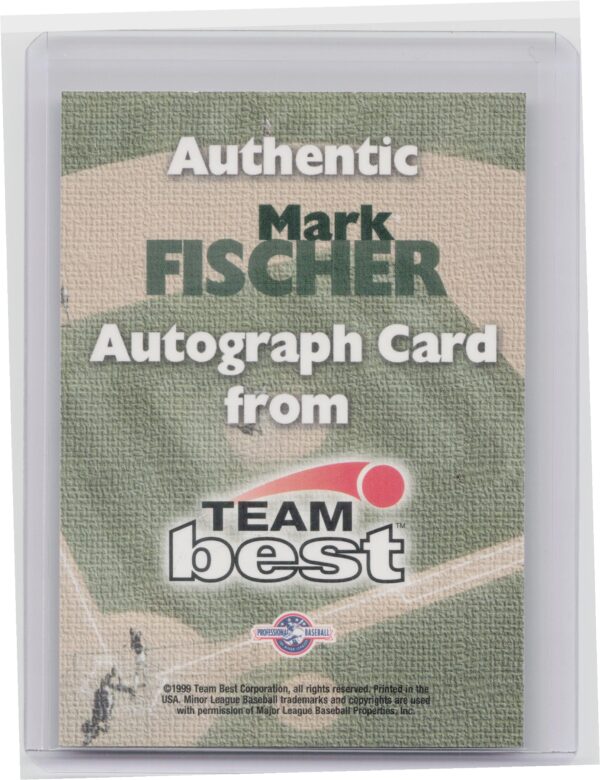 1999 Team Best Rookie Mark Fischer AU #NNO Cats Autographs - Image 3