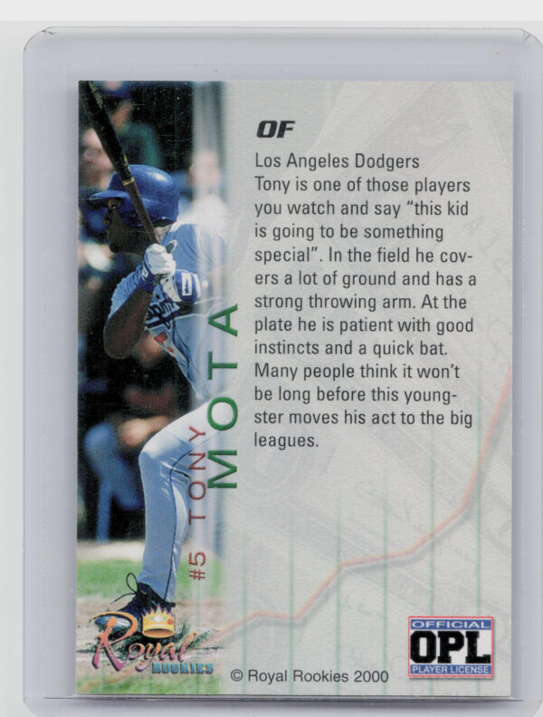 2000 Royal Rookies Futures Tony Mota #5 Dodgers Autographs - Image 3