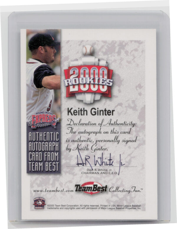 2000 Team Best Rookies Keith Ginter AU #NNO Express Autographs - Image 3