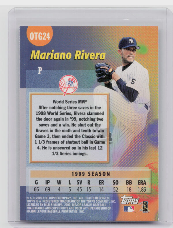 2000 Topps Mariano Rivera #OTG24 Yankees Own the Game - Image 3