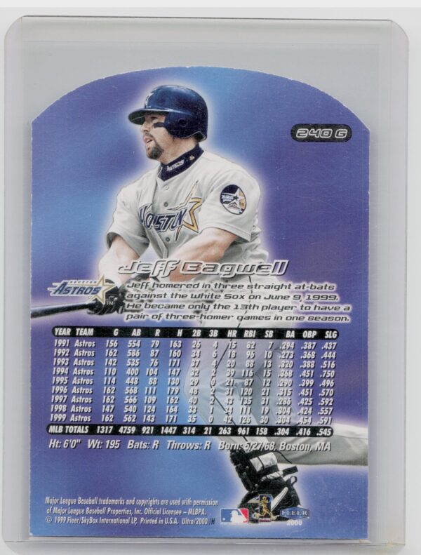 2000 Ultra Jeff Bagwell Gold Medallion #240G Astros - Image 3