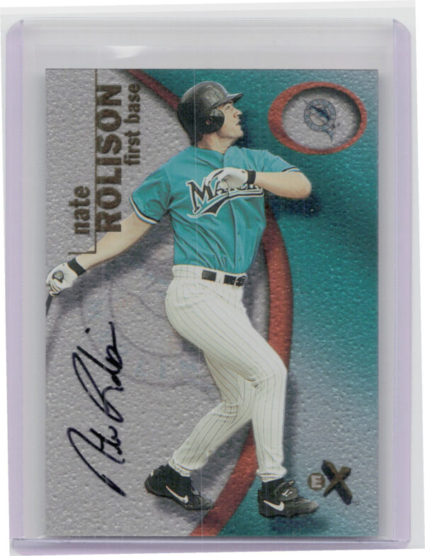 2001 Fleer E-X Nate Rolison AU SN2999 #129 Marlins Autographed Rookies/Prospects