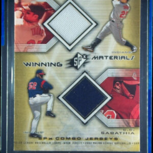 2002 SPx Jim Thome / CC Sabathia MEM #WM-TS Indians Winning Materials 2 Player J