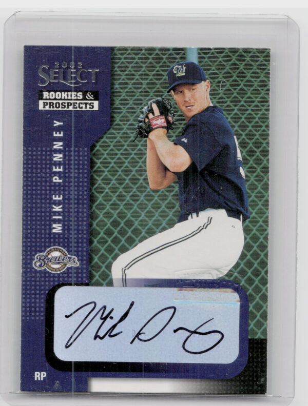 2002 Select Rookies & Prospects Mike Penney AU #74 Brewers