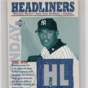 2004 Upper Deck Mariano Rivera MEM #HL-MA Yankees Headliners Jerseys