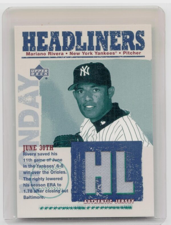 2004 Upper Deck Mariano Rivera MEM #HL-MA Yankees Headliners Jerseys