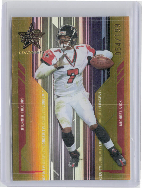 2005 Leaf Rookies & Stars Longevity Michael Vick Gold SN199 #4 Falcons
