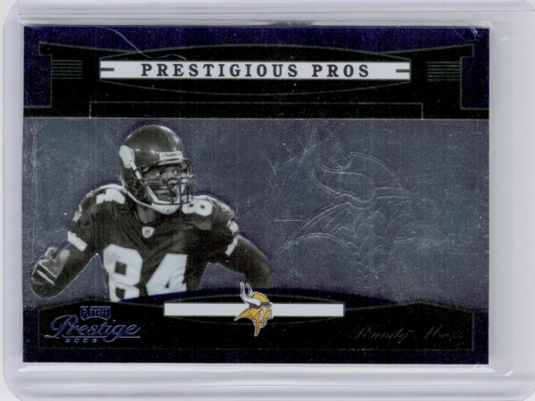 2005 Playoff Prestige Randy Moss SN250 #PP-39 Vikings Prestigious Pros Blue