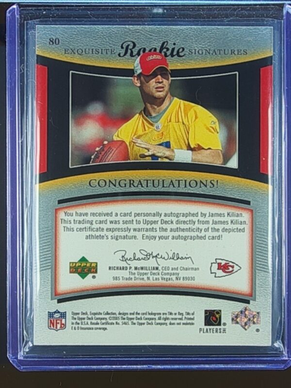 2005 UD Exquisite  James Kilian AUTO /150 RC #80 Chiefs - Image 3