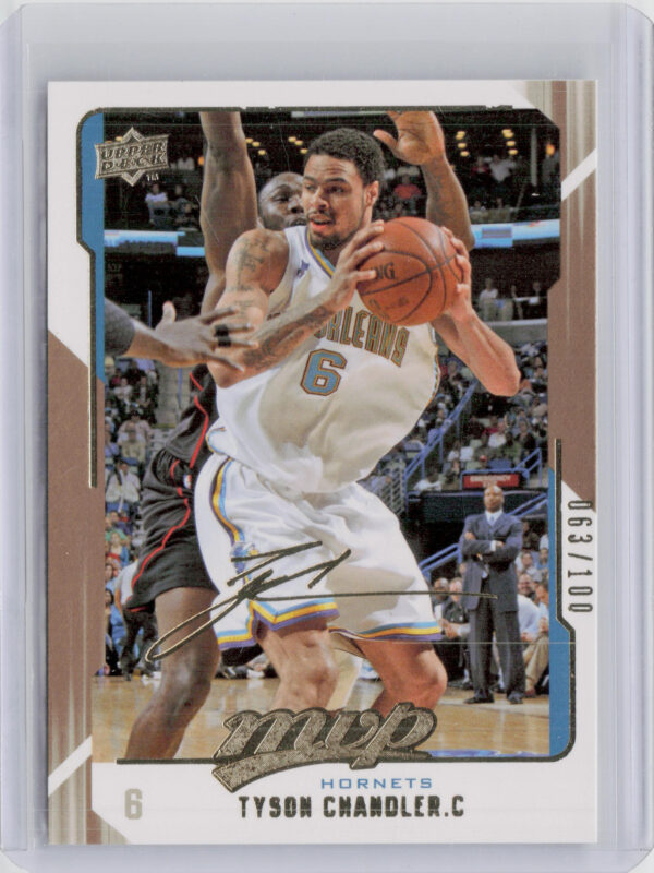 2008-09 Upper Deck MVP Tyson Chandler Gold Script SN100 #103 Hornets