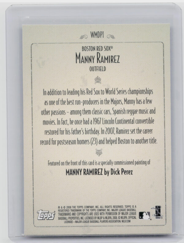 2008 Topps Manny Ramirez #WMDP1 Sox Dick Perez (Walmart) - Image 3