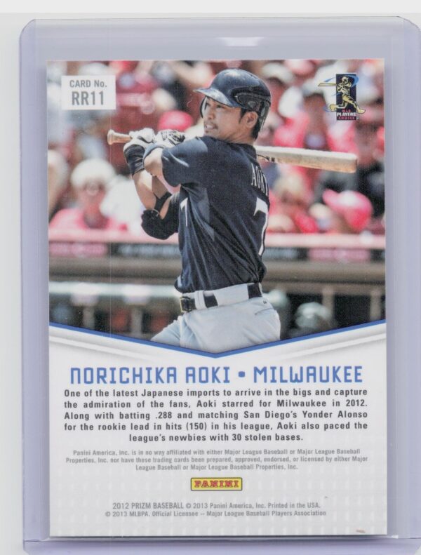 2012 Prizm Norichika Aoki #RR11 Brewers Rookie Relevance - Image 3