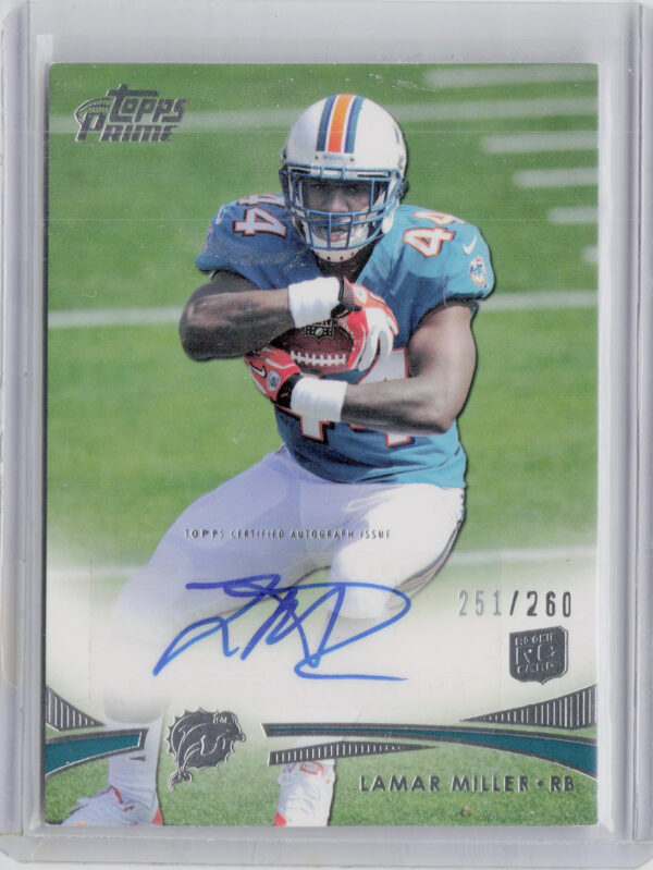 2012 Topps Prime (Hobby) Lamar Miller #65 Dolphins Rookie Autographs