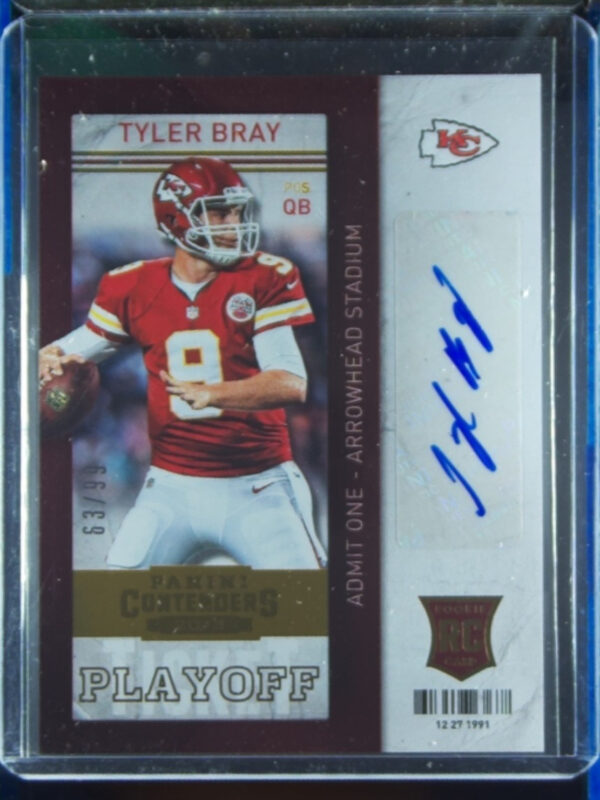 2013 Panini Contenders Tyler Bray Playoff Ticket AU SN99 VAR #188 Chiefs