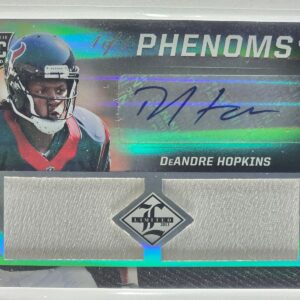 2013 Panini Limited Phenoms DeAndre Hopkins #205 Black Spotlight 1/1 RC MEM AU
