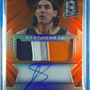 2014-15 Panini Spectra Luis Scola AU SN25 MEM #SS-LSC Pacers Spectacular Swatche