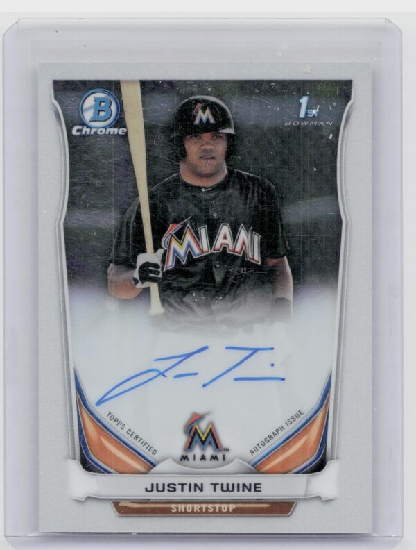 2014 Bowman Draft Justin Twine AU #BCA-JT Marlins Chrome Draft Pick Autographs