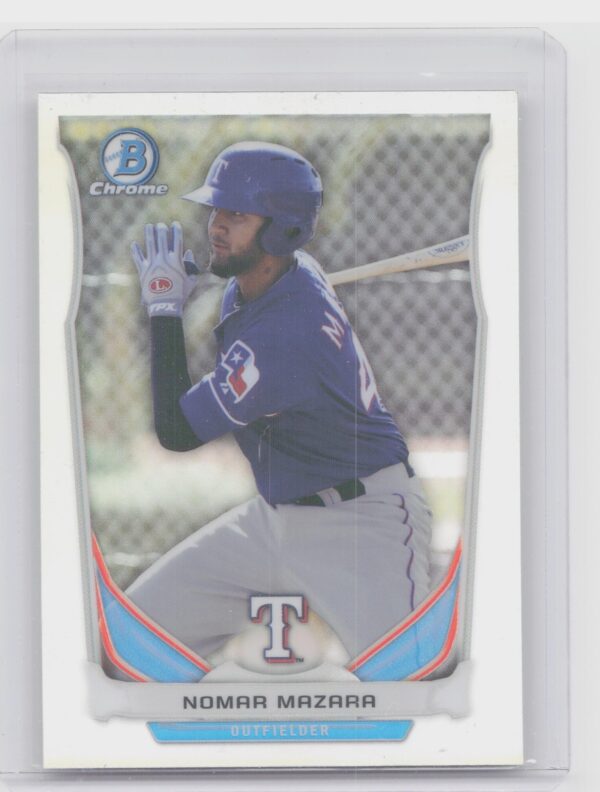 2014 Bowman Draft Nomar Mazara #CTP-90 Rangers Chrome Top Prospects Refractors