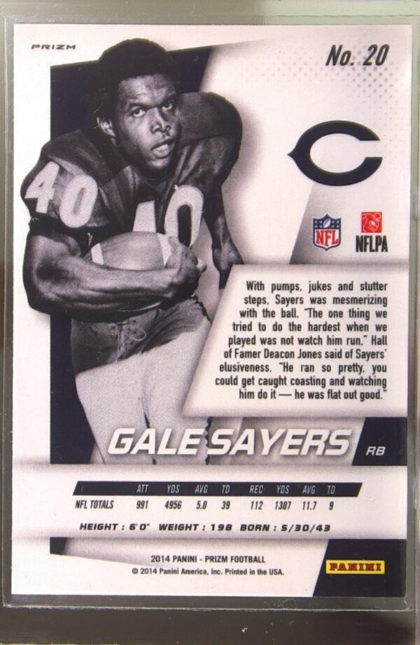 2014 Prizm Gale Sayers Red White And Blue Prizm #20 Bears - Image 3