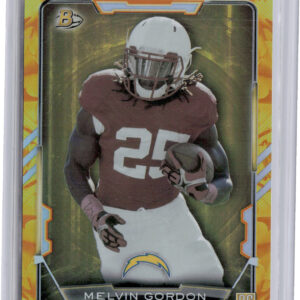 2015 Bowman Melvin Gordon Rookies Rainbow Electric Yellow SN99 #29 Chargers