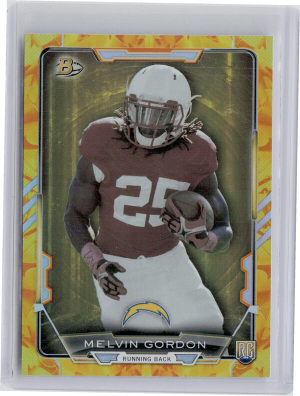 2015 Bowman Melvin Gordon Rookies Rainbow Electric Yellow SN99 #29 Chargers