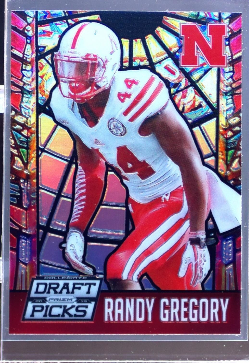 2015 Prizm Collegiate Draft Picks Randy Gregory #86 Cornhuskers Stained Glass