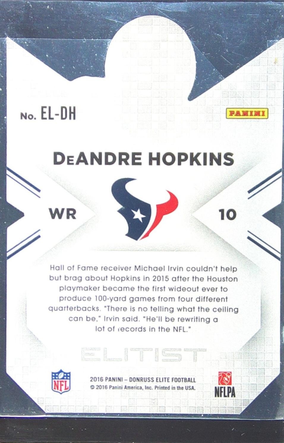 2016 Donruss Elite DeAndre Hopkins #EL-DH Texans Elitist - Image 3